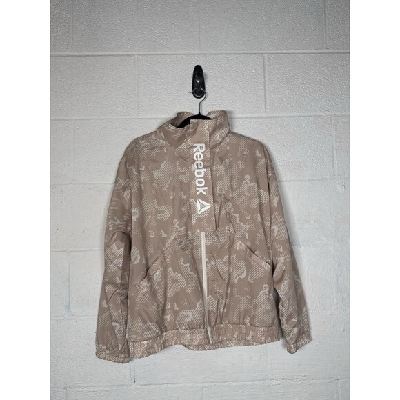Reebok Women’s Mesh Lined Focus Track Jacket M‎ Camo Beige Zip Logo 2022 - Picture 5 of 12